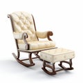 Luxurious Opulence Rocking Chair With Beige Ottoman