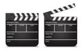 Realistic Detailed 3d Movie Clapperboards Set. Vector