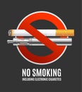 Realistic Detailed 3d No Smoking Concept. Vector Royalty Free Stock Photo