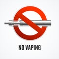 Realistic Detailed 3d No Vaping Concept. Vector Royalty Free Stock Photo