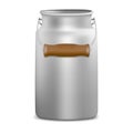 Realistic Detailed 3d Old Metal Milk Can. Vector