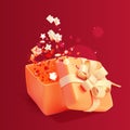 Realistic Detailed 3d Open Gift Box. Vector