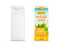 Realistic Detailed 3d Orange Juice Pack and White Empty Template Set. Vector Royalty Free Stock Photo