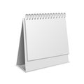 Realistic Detailed 3d Paper Calendar Blank. Vector