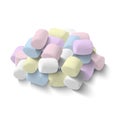 Realistic Detailed 3d Pastel Colored Fluffy Marshmallows. Vector