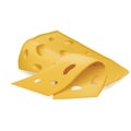 Realistic Detailed 3d Piece Cheese Set. Vector Royalty Free Stock Photo