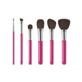 Realistic Detailed 3d Pink Makeup Tools Set. Vector