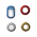 Realistic Detailed 3d Portholes Icons Set. Vector Royalty Free Stock Photo