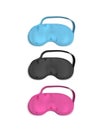 Realistic Detailed 3d Purple Sleeping Mask and Pair of Foam Earplugs. Vector