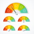 Realistic Detailed 3d Rating Feedback Meter Set. Vector Royalty Free Stock Photo