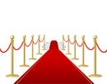 Realistic Detailed 3d Red Carpet, Barrier Rope and Stage. Vector Royalty Free Stock Photo