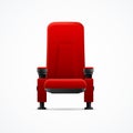 Realistic Detailed 3d Red Cinema Chair. Vector Royalty Free Stock Photo