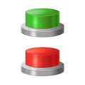 Realistic Detailed 3d Red and Green Buttons. Vector Royalty Free Stock Photo