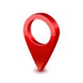 Realistic Detailed 3d Red Map Pointer Pin. Vector Royalty Free Stock Photo