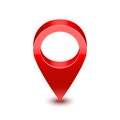 Realistic Detailed 3d Red Map Pointer Pin. Vector Royalty Free Stock Photo