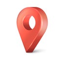 Realistic Detailed 3d Red Map Pointer Pin Symbol of Location. Vector illustration Royalty Free Stock Photo