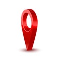 Realistic Detailed 3d Red Map Pointer Pin. Vector Royalty Free Stock Photo