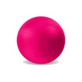 Realistic Detailed 3d Red Pilates Ball Fitball. Vector