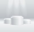 Realistic Detailed 3d Round Stage Podium Set. Vector Royalty Free Stock Photo