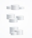 Realistic Detailed 3d Round Stage Podium Set. Vector Royalty Free Stock Photo