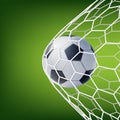 Realistic Detailed 3d Soccer Ball Scores a Goal. Vector Royalty Free Stock Photo
