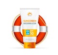 Realistic Detailed 3d Sunscreen Moisturizer Lotion Cream Concept. Vector