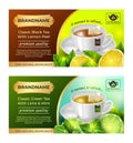 Realistic Detailed 3d Tea Packaging Design Set. Vector Royalty Free Stock Photo