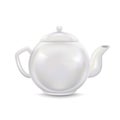 Realistic Detailed 3d Template Blank White Ceramic Teapot Mock Up. Vector