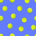 Realistic Detailed 3d Tennis Ball Seamless Pattern Background. Vector Royalty Free Stock Photo