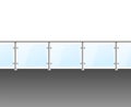 Realistic Detailed 3d Glass Barrier Modern Balcony or Terrace. Vector