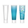 Realistic Detailed 3d Tube of Toothpaste Set . Vector Royalty Free Stock Photo