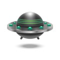 Realistic Detailed 3d Ufo Flying Spaceship. Vector