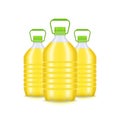 Realistic Detailed 3d Vegetable Oil Plastic Bottle Group. Vector