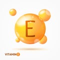 Realistic Detailed 3d Vitamin E Background Card. Vector