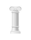 Realistic Detailed 3d White Blank Ionic Column Template Mockup. Vector