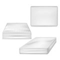 Realistic Detailed 3d White Blank Mattress Template Mockup Set. Vector Royalty Free Stock Photo