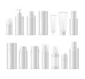 Realistic Detailed 3d White Cosmetic Bottle Set. Vector Royalty Free Stock Photo