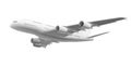 Realistic Detailed 3d White Flying Airliner. Vector Royalty Free Stock Photo
