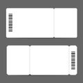 Realistic Detailed 3d White Mockup Tickets Set. Vector Royalty Free Stock Photo