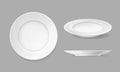 Realistic Detailed 3d White Plate Set. Vector Royalty Free Stock Photo