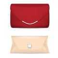 Realistic Detailed 3d Woman Classic Clutch Set. Vector