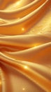 Realistic and detailed golden silk fabric texture enhances visual appeal Royalty Free Stock Photo