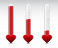 Love thermometer set Royalty Free Stock Photo