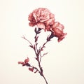 Hyperrealistic Carnation Illustrations In Ink Wash Style