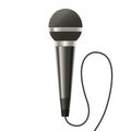 Realistic Detailed Modern Metal Microphone. Vector