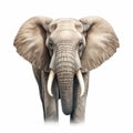 Realistic Portrait Of A Majestic Elephant On White Background Royalty Free Stock Photo