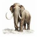 Giant Mammoth Illustration On White Background - Ivory Coast Art Style