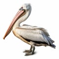 Realistic Pelican On White Background: Detailed Rendering And Photo-realistic Hyperbole