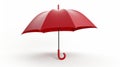 Realistic Red Umbrella On White Background - Physically Based Rendering