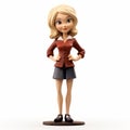 Realistic Blonde Woman Figurine With Charming Characters